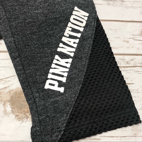 VS PINK COTTON MESH MARL BLACK LEGGING - Picture 2 of 3